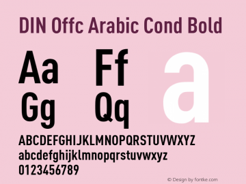 DINOffcArabic-CondBold Version 7.504; 2015; Build 1023图片样张