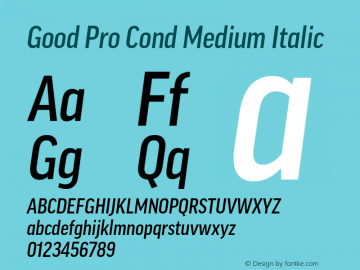 Good Pro Cond Medium Italic Version 7.60图片样张