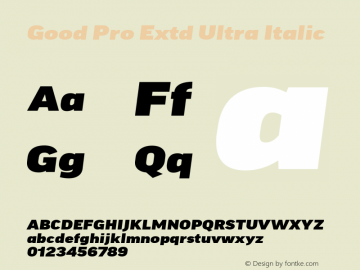 Good Pro Extd Ultra Italic Version 7.60图片样张