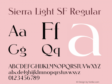 Sierra Light SF Regular Altsys Fontographer 3.5  13.05.1994 Font Sample