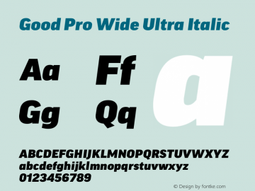 Good Pro Wide Ultra Italic Version 7.60图片样张