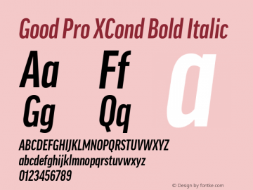 Good Pro XCond Bold Italic Version 7.60图片样张