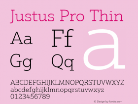 Justus Pro Thin Version 1.00图片样张