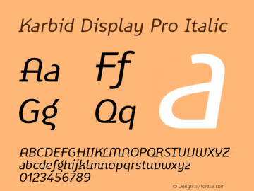 Karbid Display Pro Italic Version 7.60图片样张