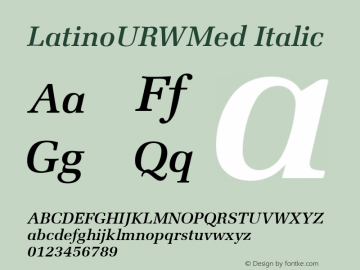 LatinoURWMed Italic Version 1.00图片样张