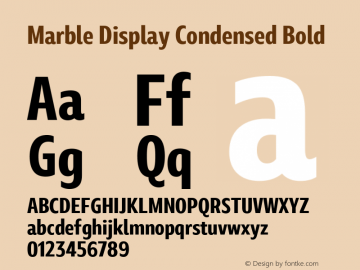 Marble Display Condensed Bold Version 1.001图片样张