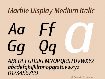 Marble Display Medium Italic Version 1.001图片样张