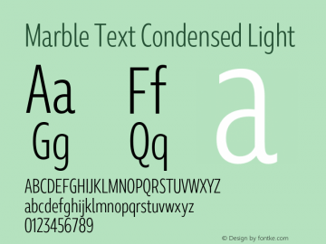 Marble Text Condensed Light Version 1.001图片样张