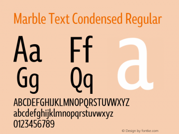 Marble Text Condensed Regular Version 1.001图片样张