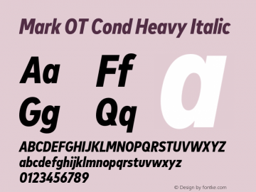 Mark OT Cond Heavy Italic Version 7.60图片样张
