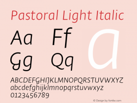 Pastoral Light Italic Version 1.00图片样张