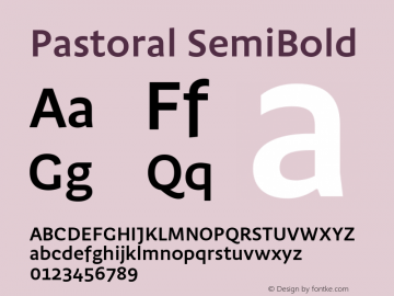 Pastoral SemiBold Version 1.00图片样张