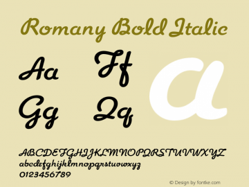 Romany Bold Italic Version 1.15图片样张