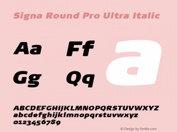 Signa Round Pro Ultra Italic Version 7.504; 2017; Build 1023图片样张