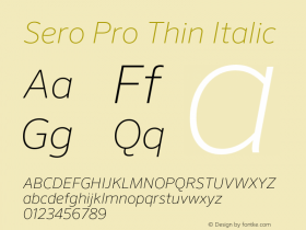 Sero Pro Thin Italic Version 7.70图片样张