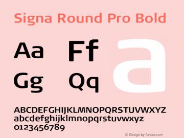 Signa Round Pro Bold Version 7.504; 2017; Build 1031图片样张