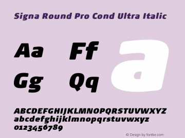 Signa Round Pro Cond Ultra Italic Version 7.504; 2017; Build 1029图片样张