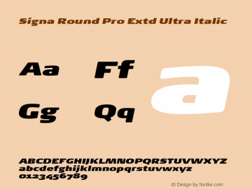 Signa Round Pro Extd Ultra Italic Version 7.504; 2017; Build 1028图片样张