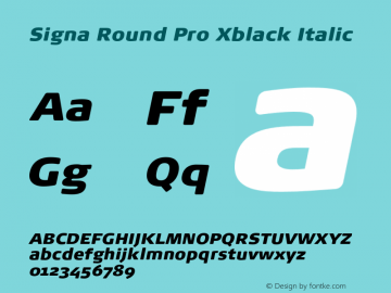 Signa Round Pro Xblack Italic Version 7.504; 2017; Build 1028图片样张