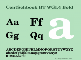 CentSchbook BT WGL4 Bold Version 2.01 Bitstream WGL4 Set图片样张