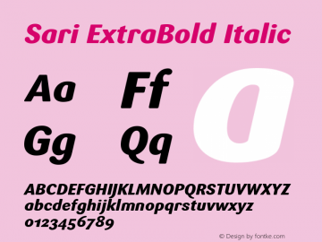Sari ExtraBold Italic Version 001.000图片样张