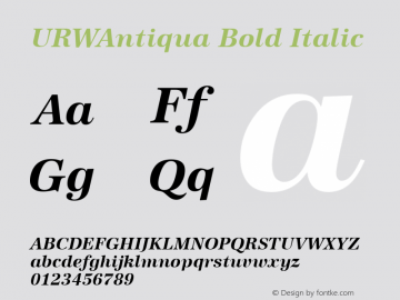 URWAntiqua Bold Italic Version 1.00图片样张