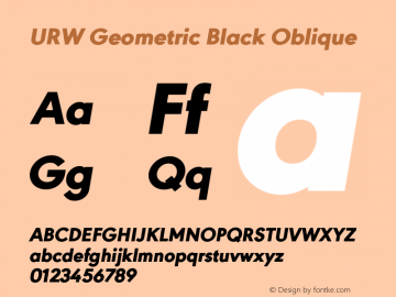 URW Geometric Black Oblique Version 1.00图片样张