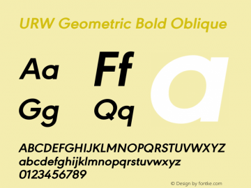 URW Geometric Bold Oblique Version 1.00图片样张