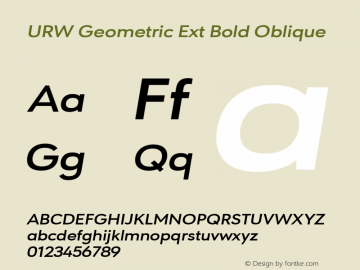 URW Geometric Ext Bold Oblique Version 1.00图片样张