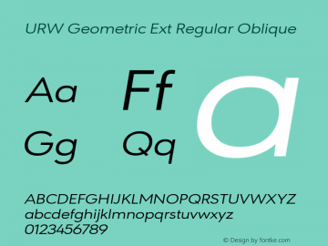 URW Geometric Ext Oblique Version 1.00图片样张