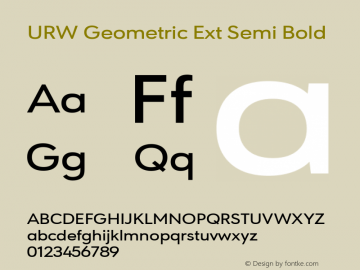 URW Geometric Ext Semi Bold Version 1.00图片样张