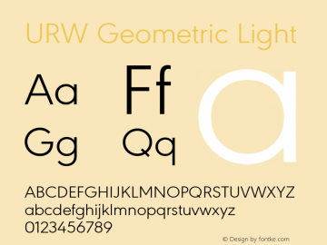 URW Geometric Light Version 1.00图片样张