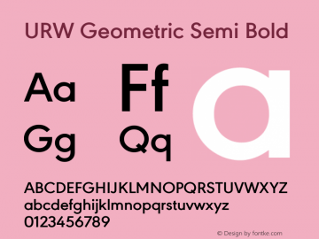 URW Geometric Semi Bold Version 1.00图片样张