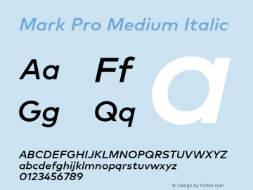 Mark Pro Medium Italic Version 7.60图片样张