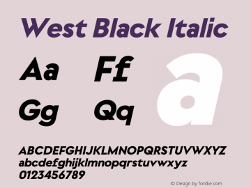 West Black Italic Version 1.000图片样张