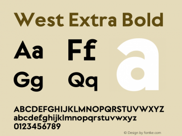 West Extra Bold Version 1.000图片样张