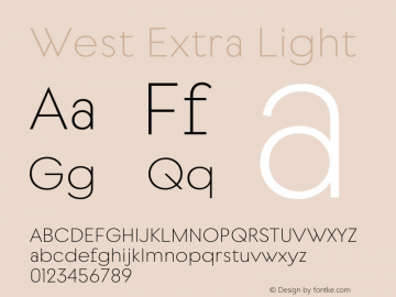 West Extra Light Version 1.000图片样张