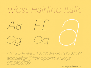 West Hairline Italic Version 1.000图片样张