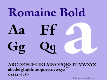 Romaine Bold Version 1.001图片样张