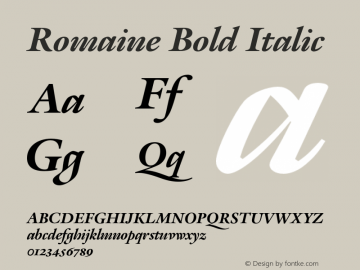 Romaine Bold Italic Version 1.001图片样张