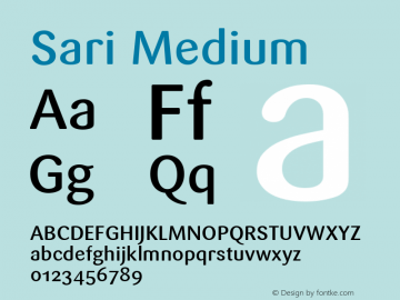 Sari Medium Version 001.000 Font Sample