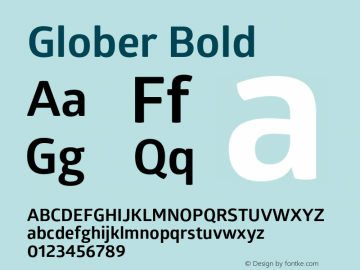 Glober Bold Version 2.000;hotconv 1.0.109;makeotfexe 2.5.65596图片样张