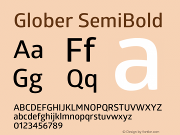 Glober SemiBold Version 2.000;hotconv 1.0.109;makeotfexe 2.5.65596图片样张