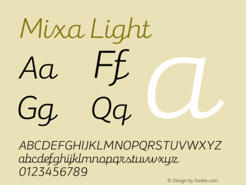 Mixa Light Version 1.000;PS 001.000;hotconv 1.0.88;makeotf.lib2.5.64775图片样张