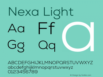 Nexa Light Version 2.000;hotconv 1.0.109;makeotfexe 2.5.65596图片样张
