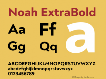 Noah ExtraBold Version 1.000;PS 001.000;hotconv 1.0.88;makeotf.lib2.5.64775图片样张