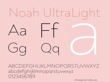 Noah UltraLight Version 1.000;PS 001.000;hotconv 1.0.88;makeotf.lib2.5.64775图片样张