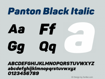 Panton Black Italic Version 2.000;PS 002.000;hotconv 1.0.88;makeotf.lib2.5.64775图片样张