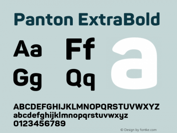 Panton ExtraBold Version 1.000;PS 001.000;hotconv 1.0.88;makeotf.lib2.5.64775图片样张