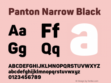 Panton Narrow Black Version 1.000;PS 001.000;hotconv 1.0.88;makeotf.lib2.5.64775图片样张